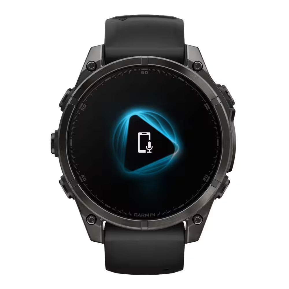 Fenix 8 AMOLED Multisport 47-Mm GPS Watch with Silicone Band 1.85 X .54 in Black