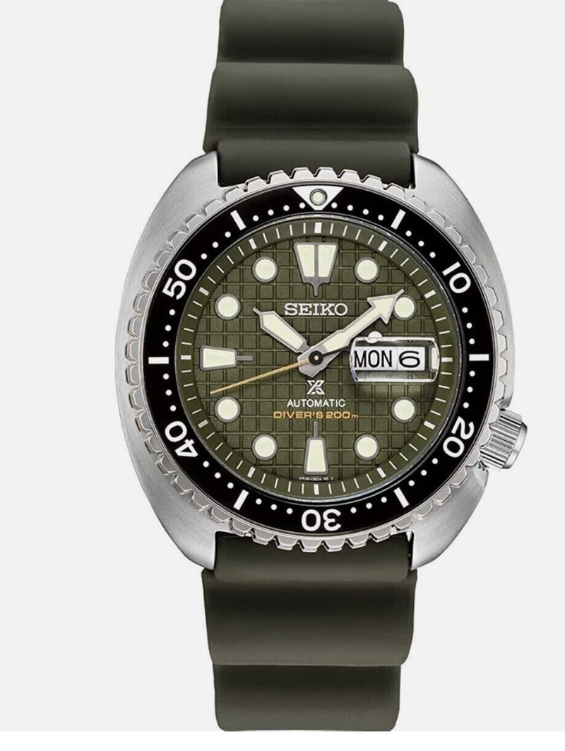 Seiko SRPE05 King Turtle Diver Prospex Automatic Watch Green Dial Tags Box Paper
