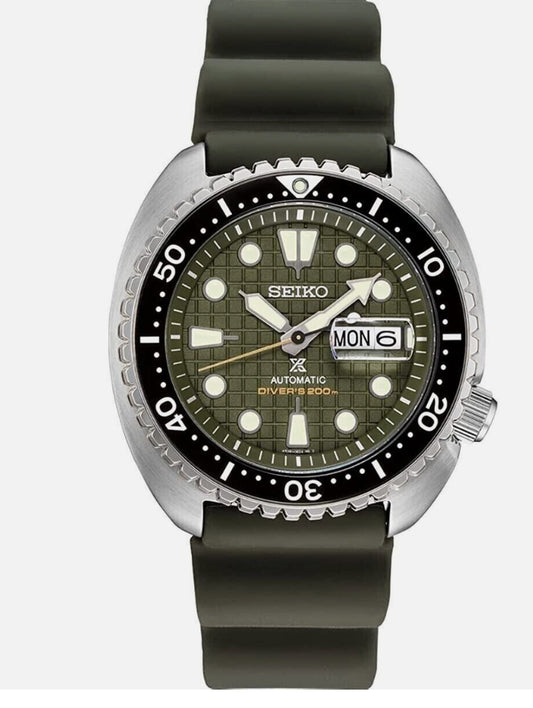 Seiko SRPE05 King Turtle Diver Prospex Automatic Watch Green Dial Tags Box Paper