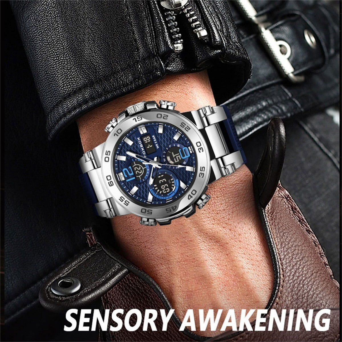 Men'S Diver Sport Wristwatch Digital Analog Quartz LED Waterproof Luxury Watches