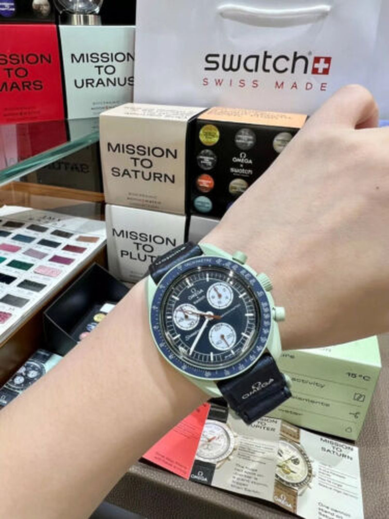 Swatch X Omega Bioceramic Moonswatch Mission to Earth Watch - with Box A31