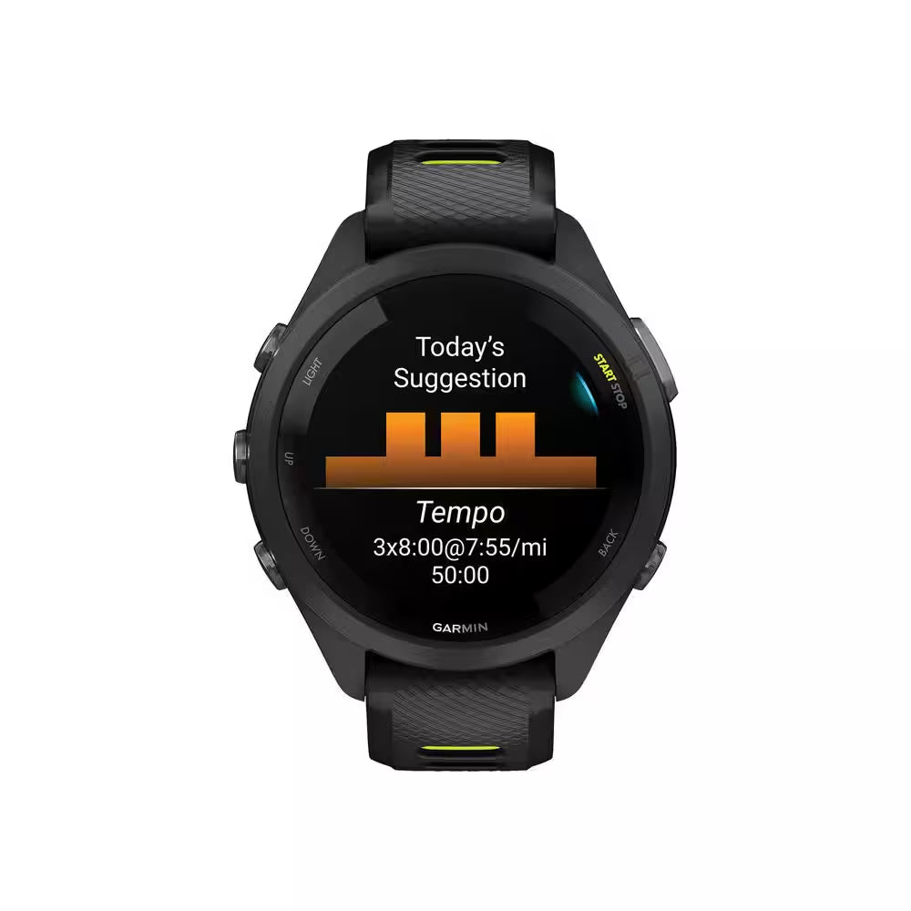 Forerunner 265S Running Smartwatch with Black Bezel 1.64 X .51 in Black