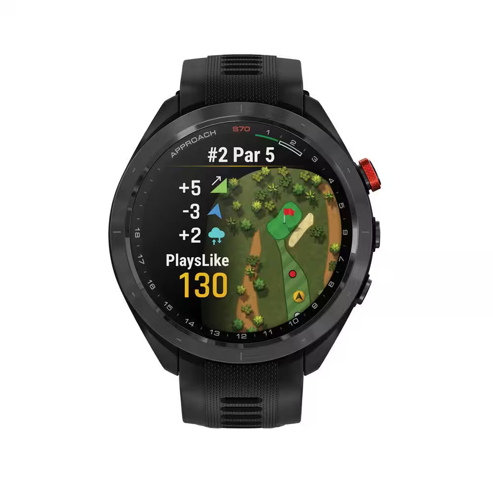 Approach S70 Golf Smartwatch with 42-Mm Case and Black Ceramic Bezel (Black)