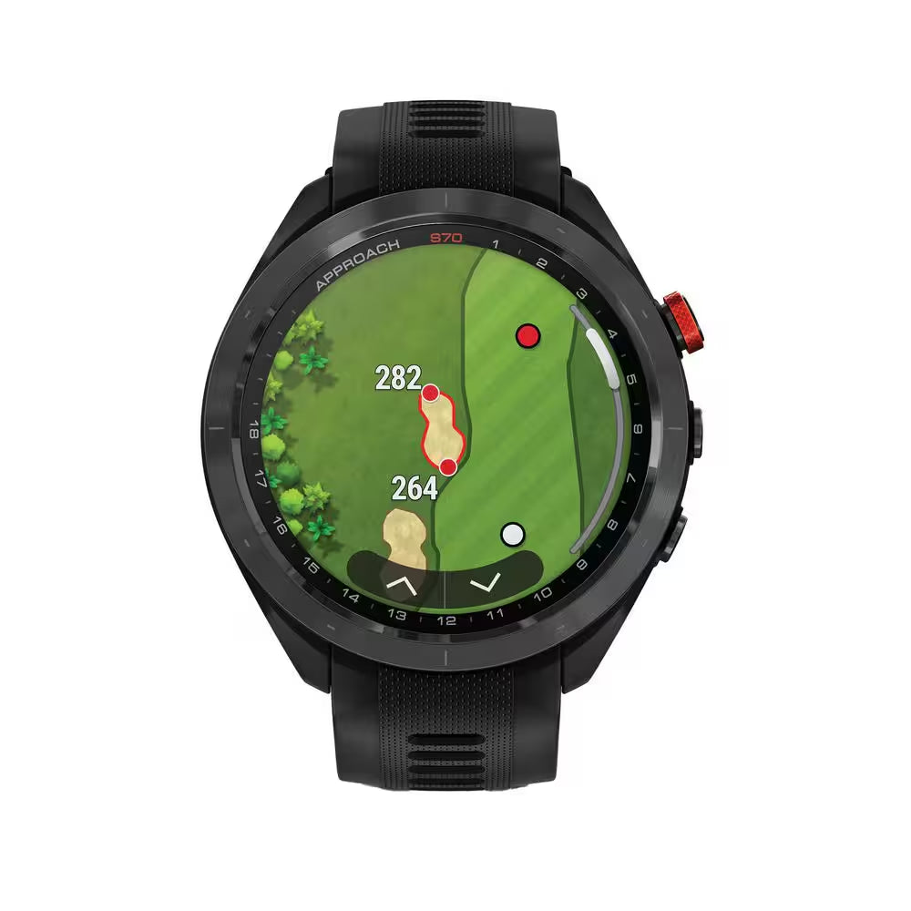 Approach S70 Golf Smartwatch with 42-Mm Case and Black Ceramic Bezel (Black)