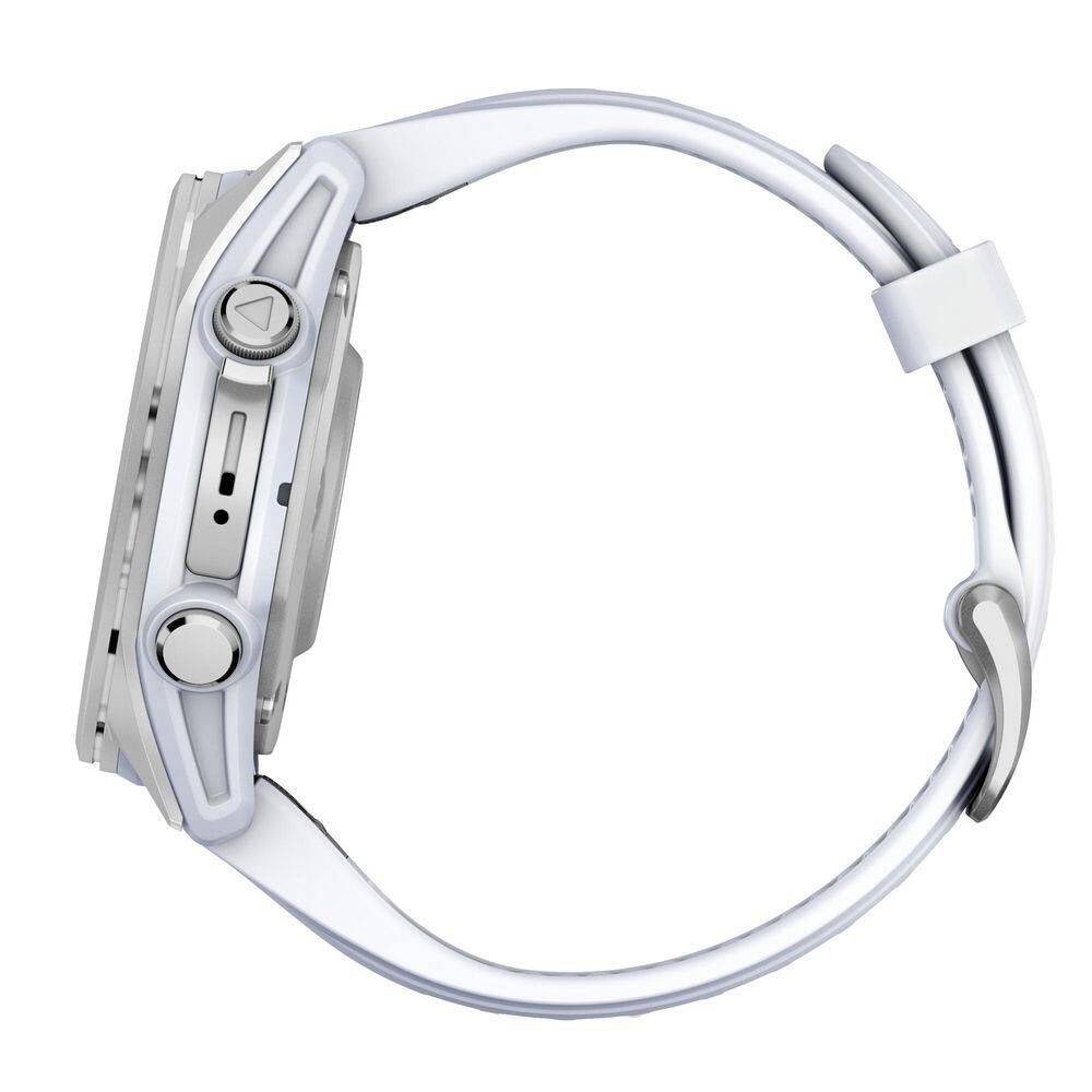 Fenix 8 AMOLED Multisport 43-Mm GPS Watch with Silicone Band 1.69 X .54 in Silver and Whitestone