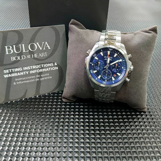 Bulova - Marine Star Blue Men'S Quartz Watch with Tag, New (96B256)