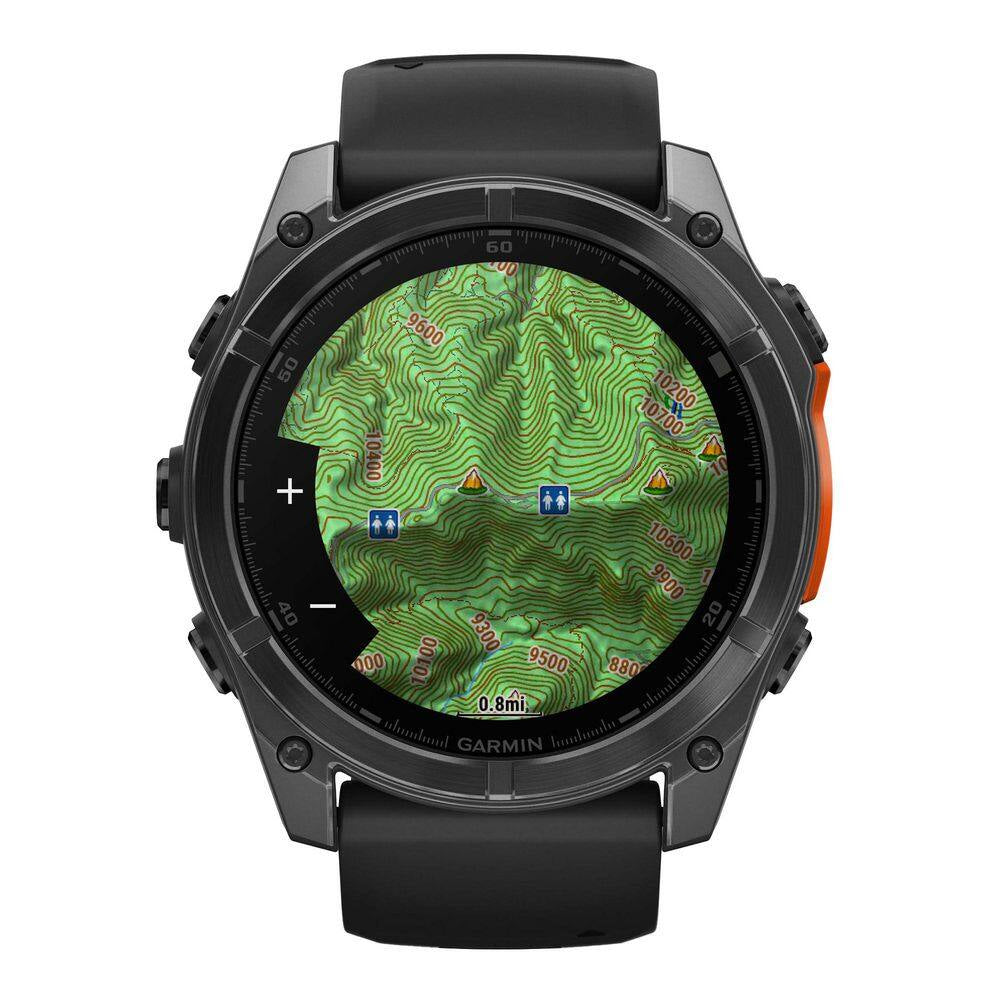 Fenix 8 AMOLED Multisport 51-Mm GPS Watch with Silicone Band 2 X .58 in Slate Gray and Black