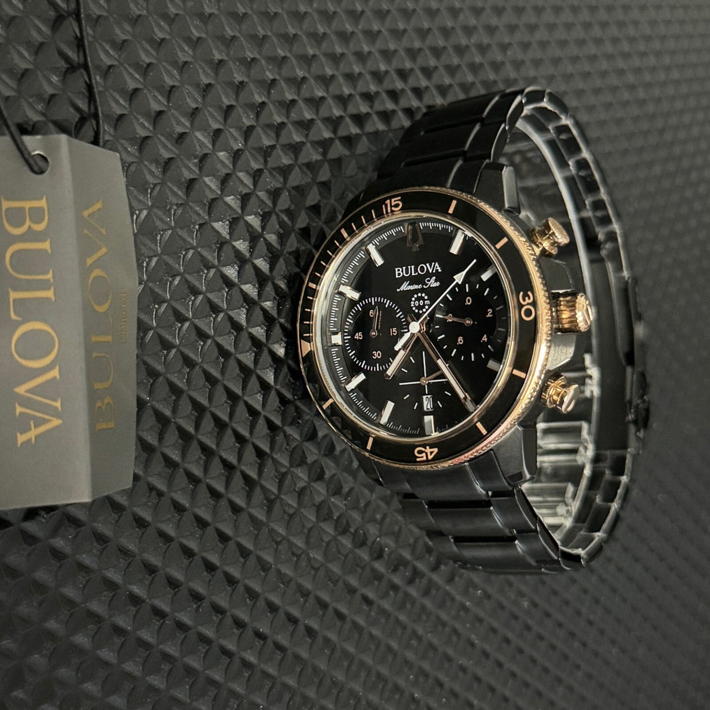 Bulova - Marine Star Black Dial Men'S Quartz Watch NEW with TAGS (98B302)