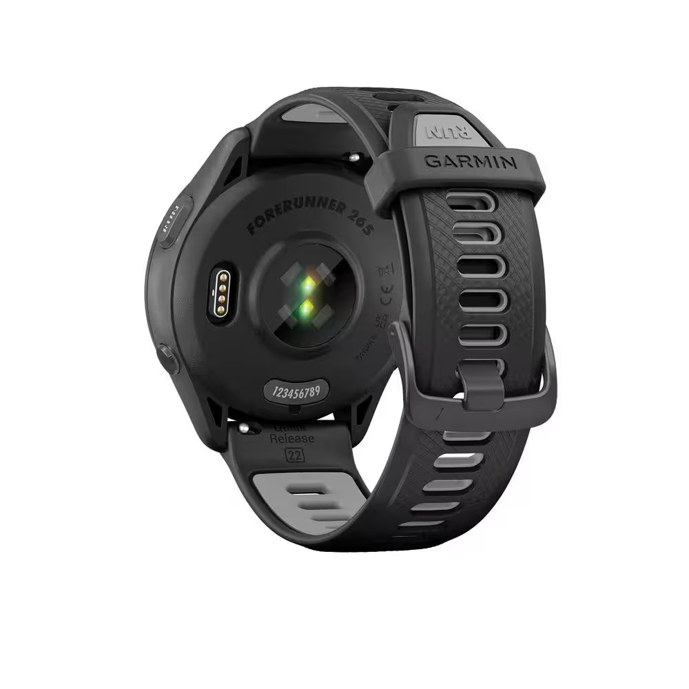 Forerunner 265 Running Smartwatch with Black Bezel 1.81 X .51 in Black