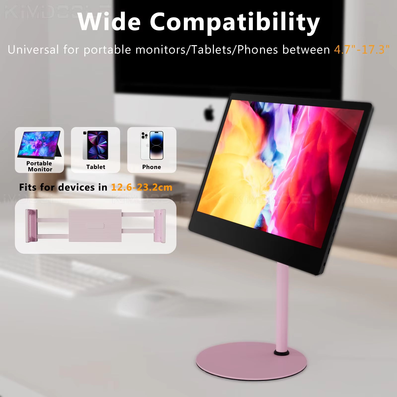 Portable Monitor Stand Height Adjustable Vesa Monitor Tablet Stand Free Standing Low Profile Desk Mount Monitor Support