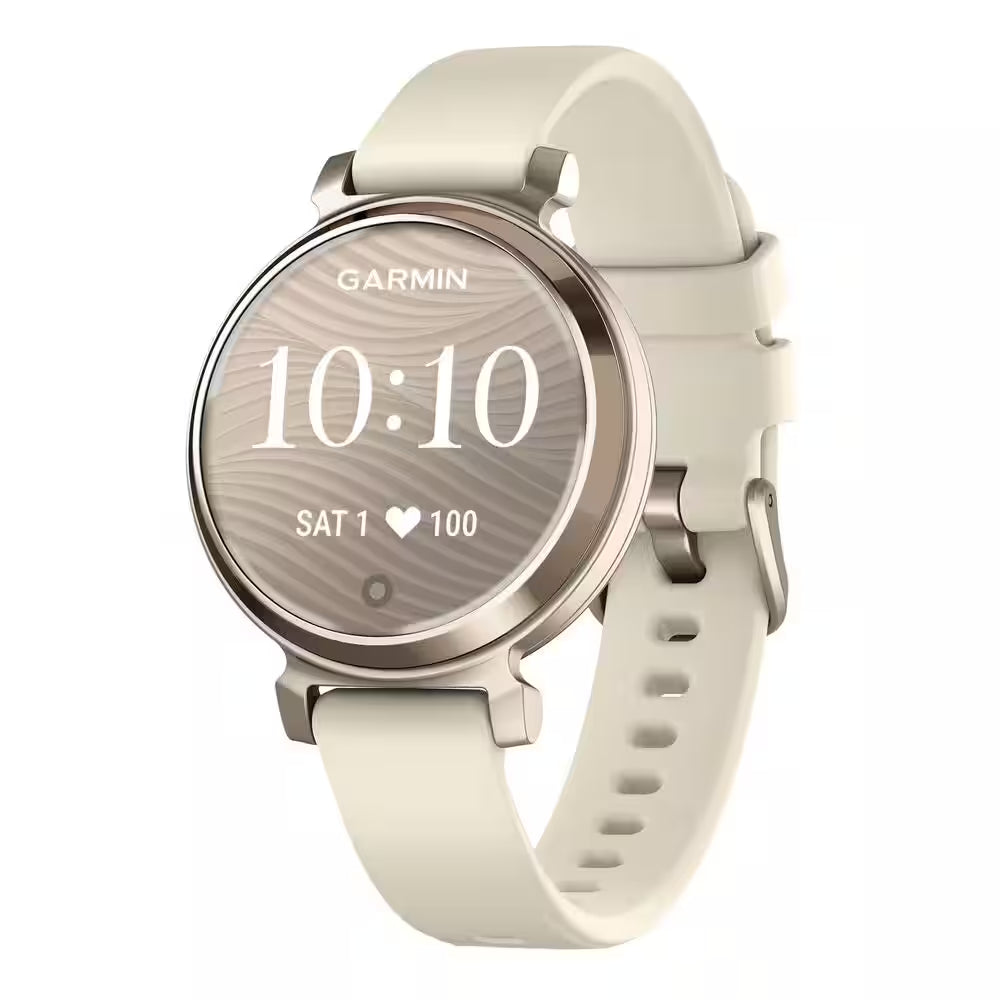 Lily 2-Heatlh and Fitness Smartwatch with Anodized Aluminum Bezel/Case and Silicone Band 1.4 X .4 in Cream Gold