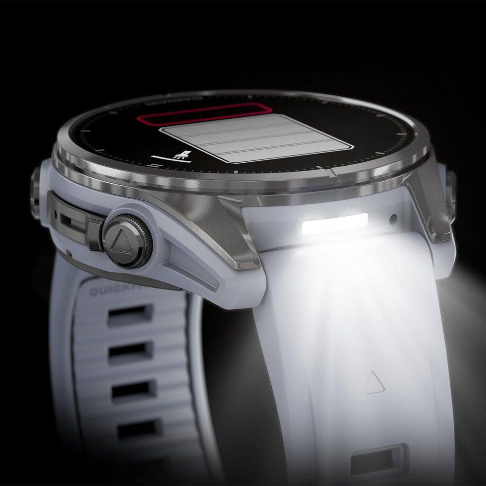 Fenix 8 AMOLED Multisport 43-Mm GPS Watch with Silicone Band 1.69 X .54 in Silver and Whitestone