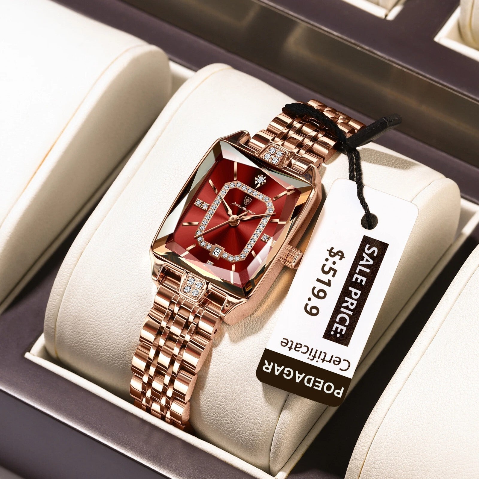 New Elegant Women'S Waterproof Stainless Steel Quartz Watch with Date Display