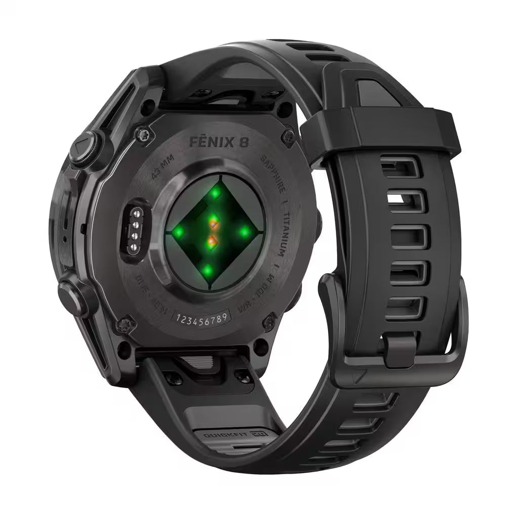 Fenix 8 AMOLED Multisport 43-Mm GPS Watch with Silicone Band 1.69 X .54 in Black