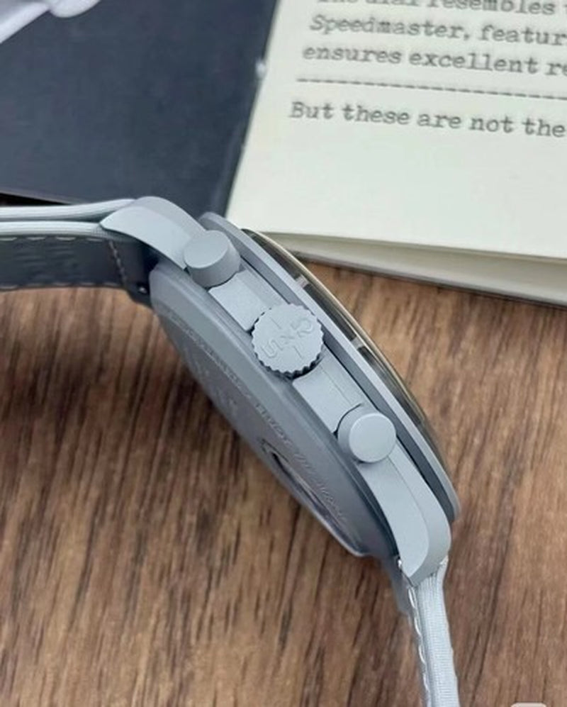 Swatch X OMEGA BIOCERAMIC Moonswatch 1965 Gray/White SO33M106 A1