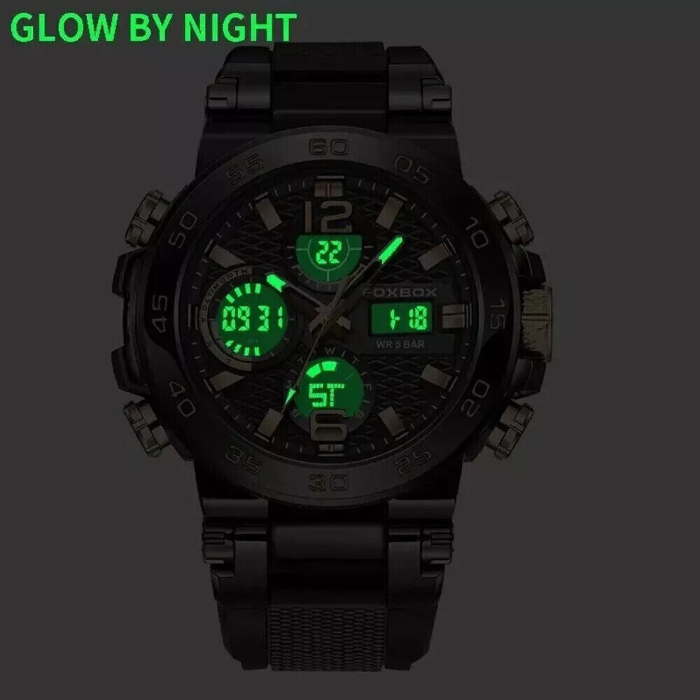 Men'S Diver Sport Wristwatch Digital Analog Quartz LED Waterproof Luxury Watches
