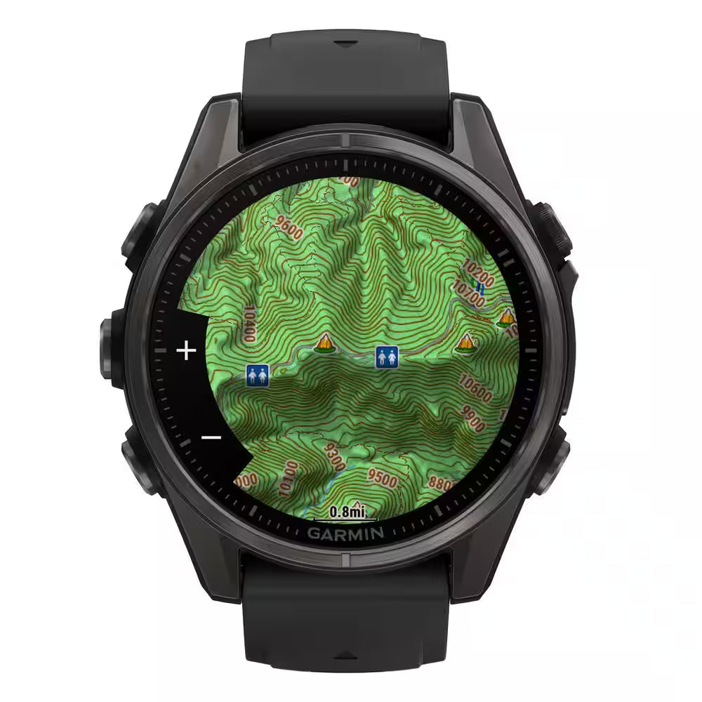 Fenix 8 AMOLED Multisport 43-Mm GPS Watch with Silicone Band 1.69 X .54 in Black