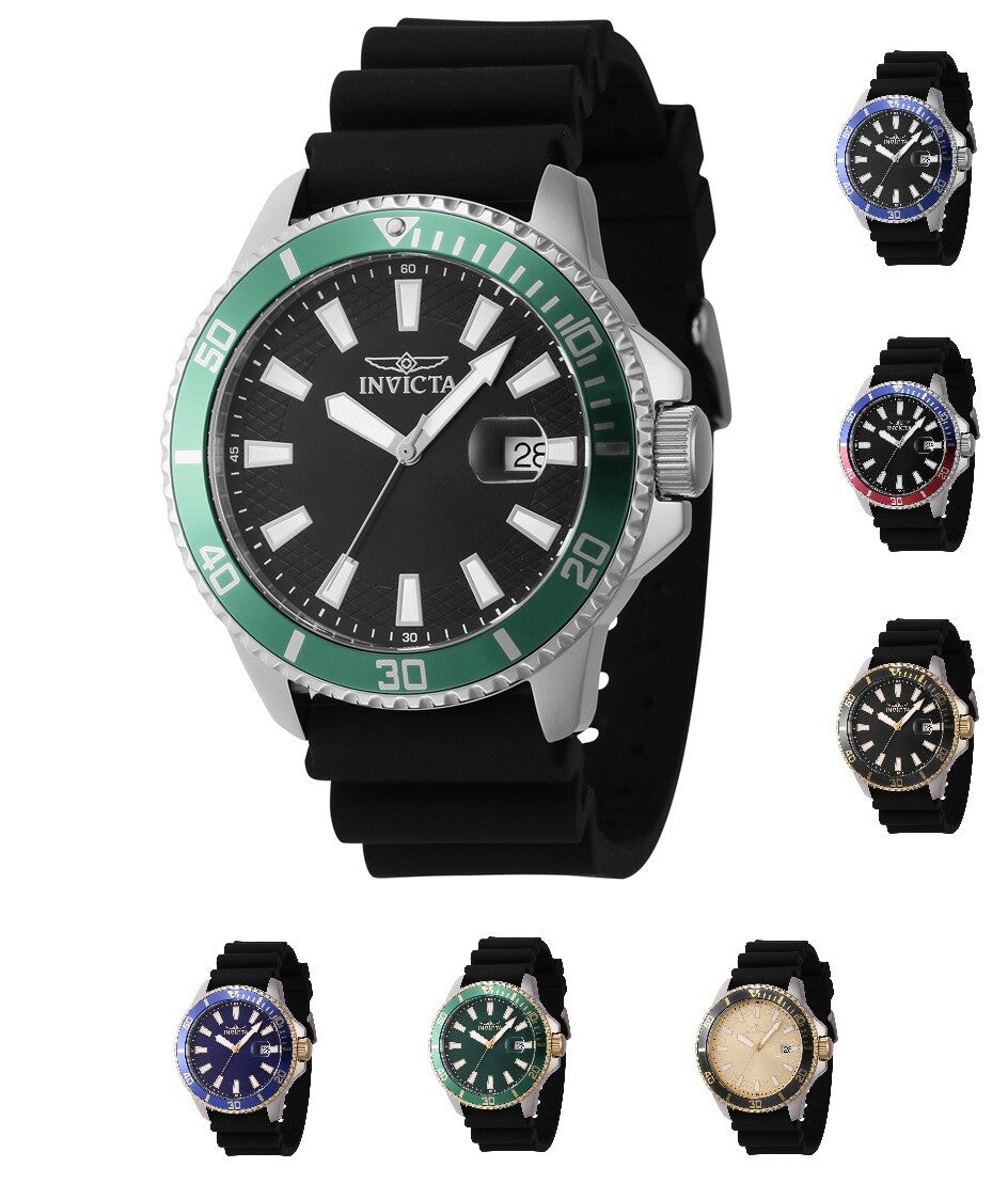 Invicta Men'S Pro Diver 45Mm Quartz Rubber Strap Watch - Choice of Color