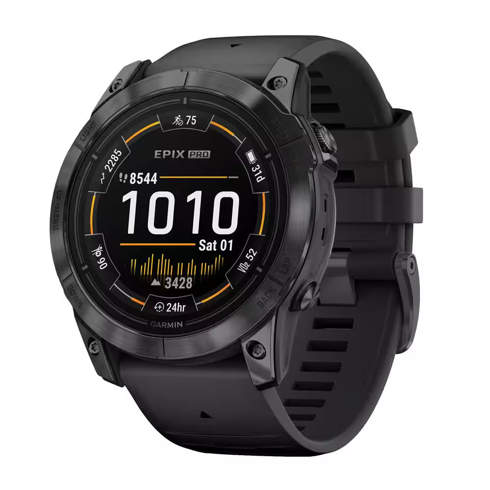 Epix Pro (Gen 2) Sapphire Edition Smartwatch with 51-Mm Case, Slate Gray Bezel with Black Band 2.01 X .59