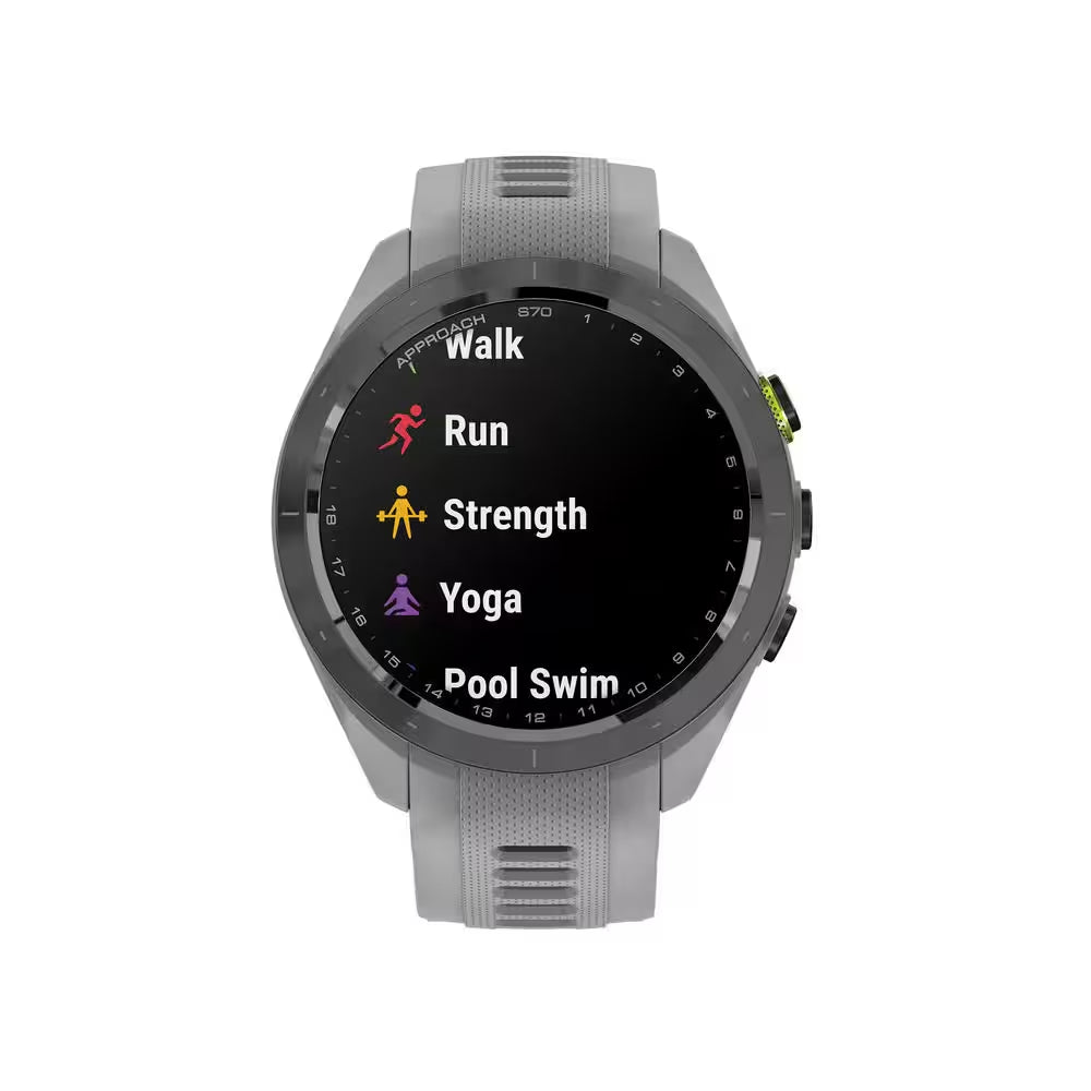 Approach S70 Golf Smartwatch with 42-Mm Case and Black Ceramic Bezel (Powder Gray)
