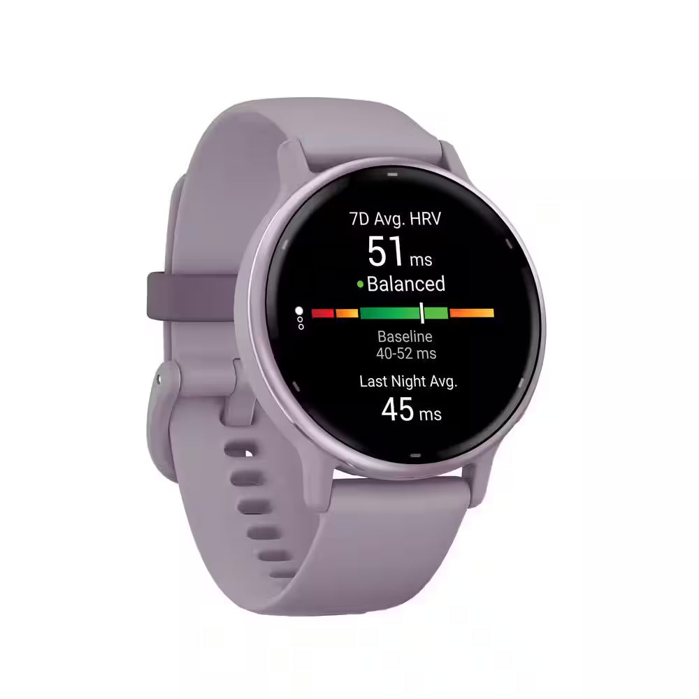 Vivoactive 5 Fitness-Tracking Smartwatch with Aluminum Bezel and Silicone Band 1.7 X .43 in Orchid
