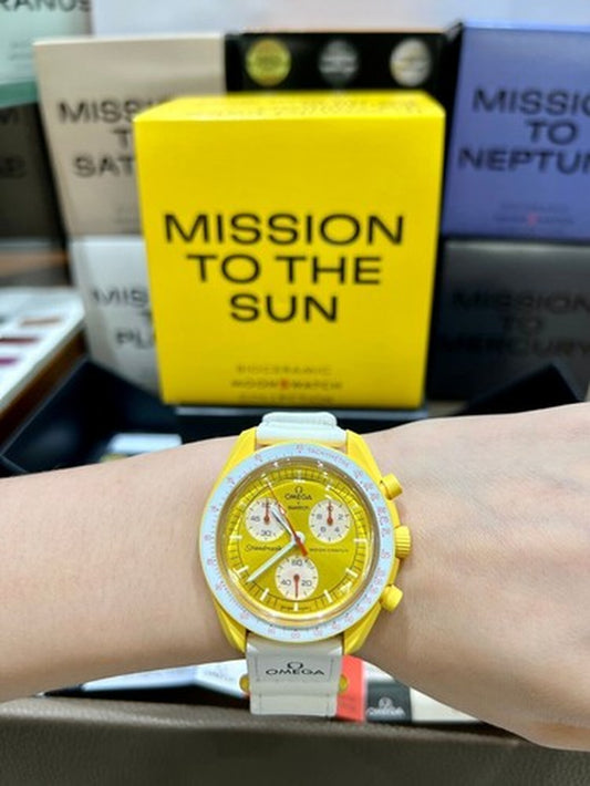 Swatch X Omega Bioceramic Moonswatch Mission to the Sun Watch -With Box 085
