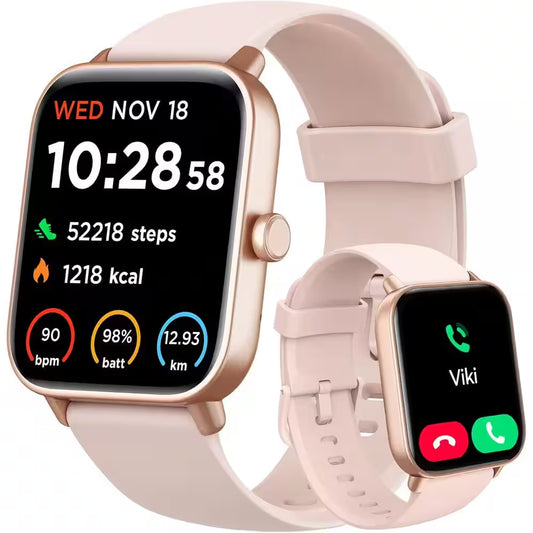 1.8 In. Smart Watch for Women Android and Iphone with Bluetooth Call (Answer/Make), Alexa Built-In Heart Rate, Pink