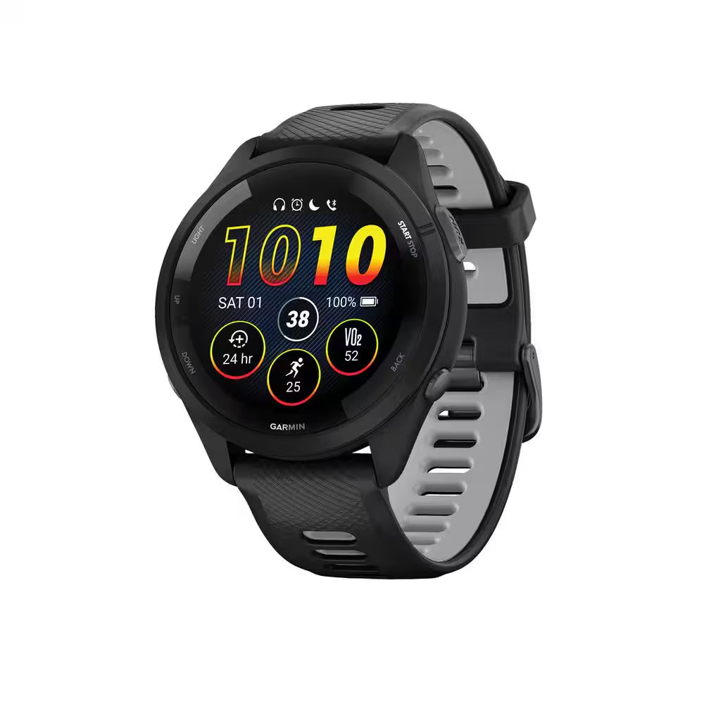Forerunner 265 Running Smartwatch with Black Bezel 1.81 X .51 in Black