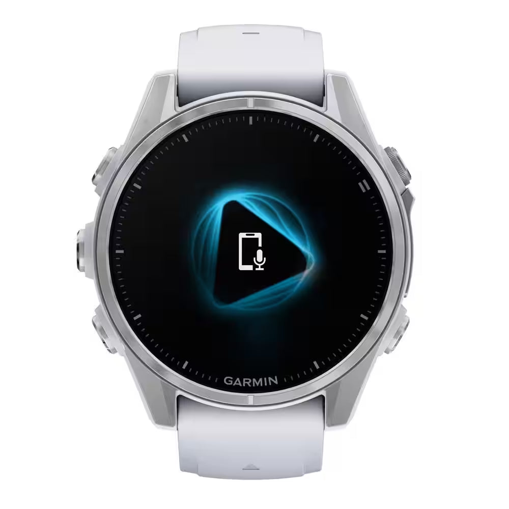 Fenix 8 AMOLED Multisport 43-Mm GPS Watch with Silicone Band 1.69 X .54 in Silver and Whitestone